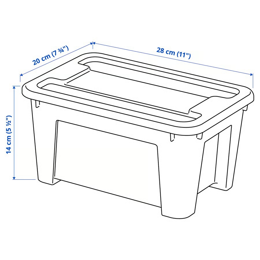 IKEA Caja C/Tapa (28x19x14cm) /5 l transparente SAMLA