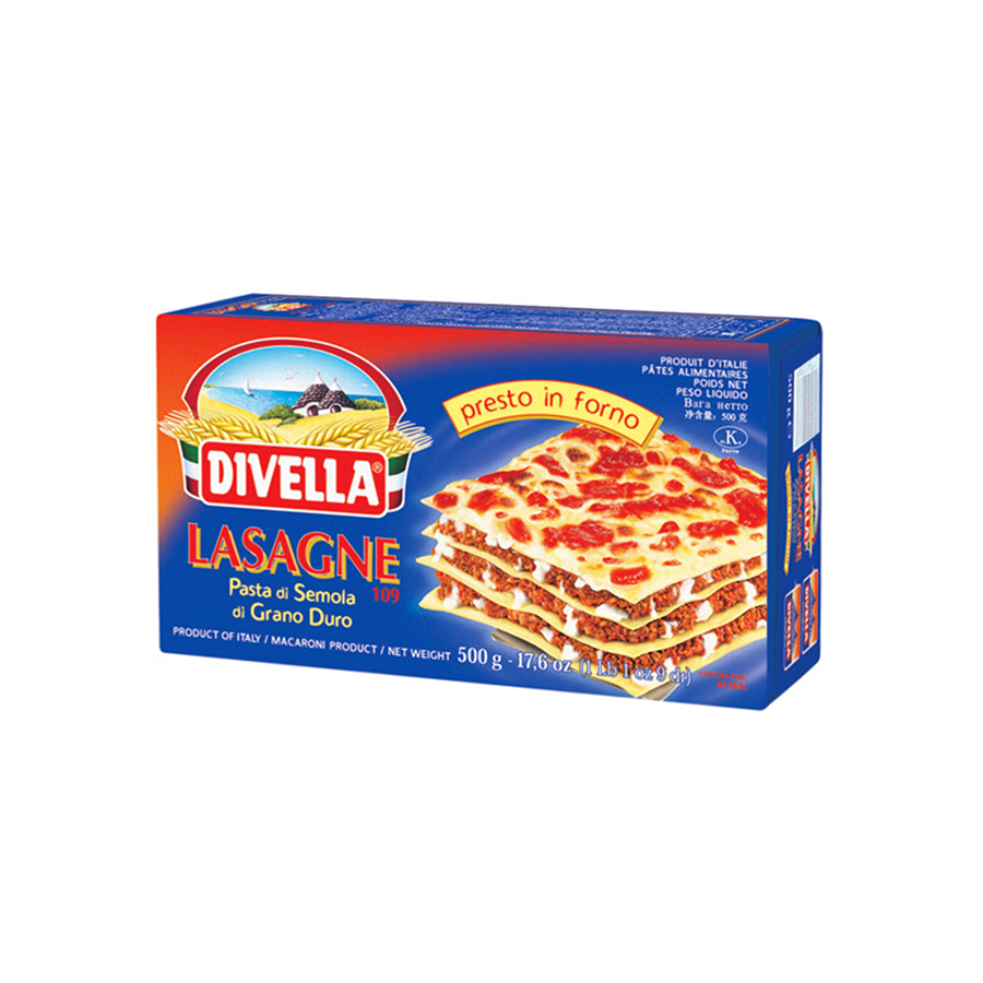 DIVELLA Pasta para lasaña 500gr