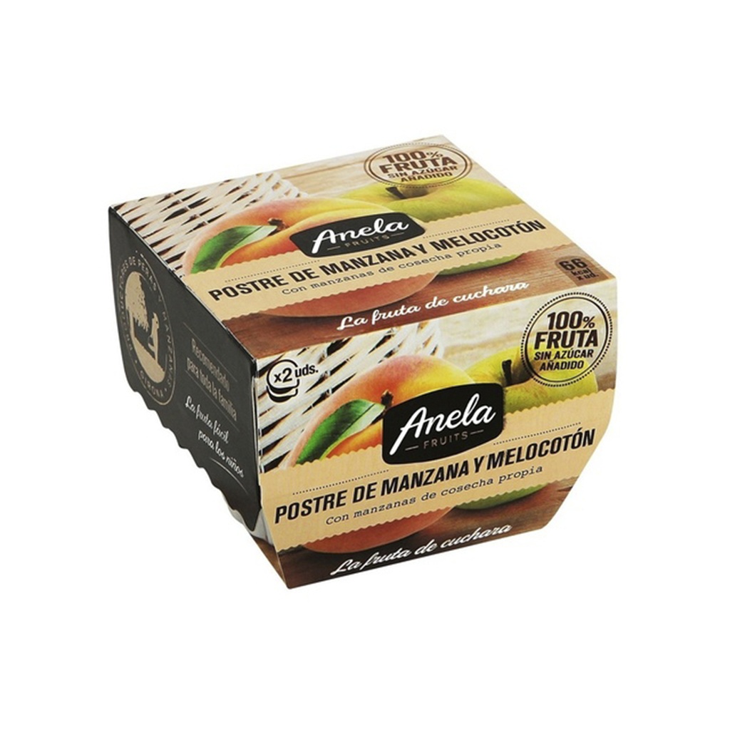 ANELA FRUITS Postre de manzana y melocotón 2x100gr