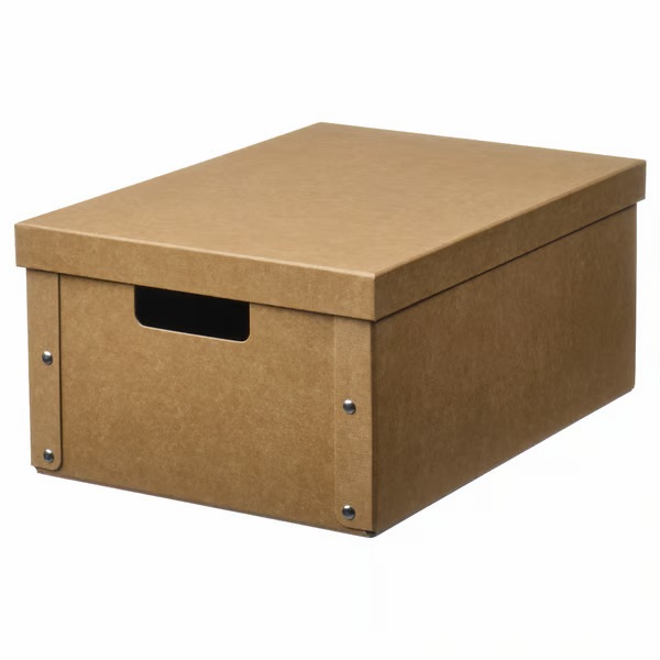IKEA GÄRDESGÅRD Caja con tapa natural 25x35x16cm