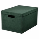IKEA GJÄTTA Caja con tapa terciopelo verde oscuro 25x35x20cm