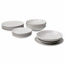 IKEA Vajilla Mate Gris Claro 18 Piezas FÄRGKLAR