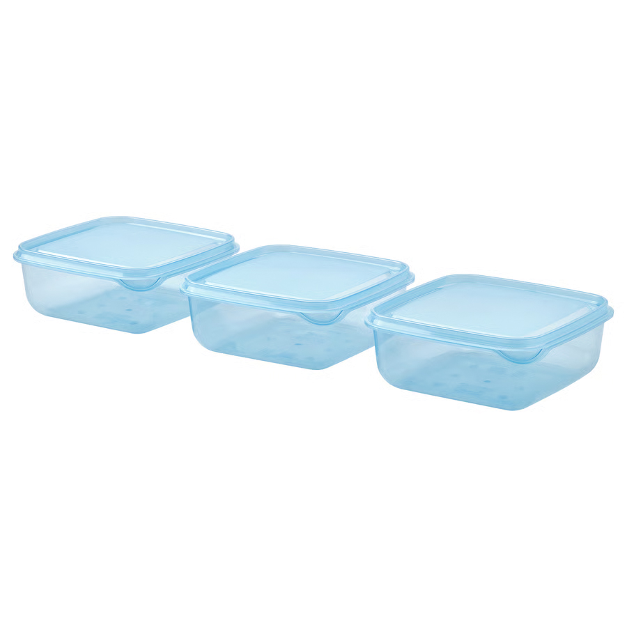 IKEA Recipiente de Almacenamiento C/Tapa 3ud (0,6L) PRUTA