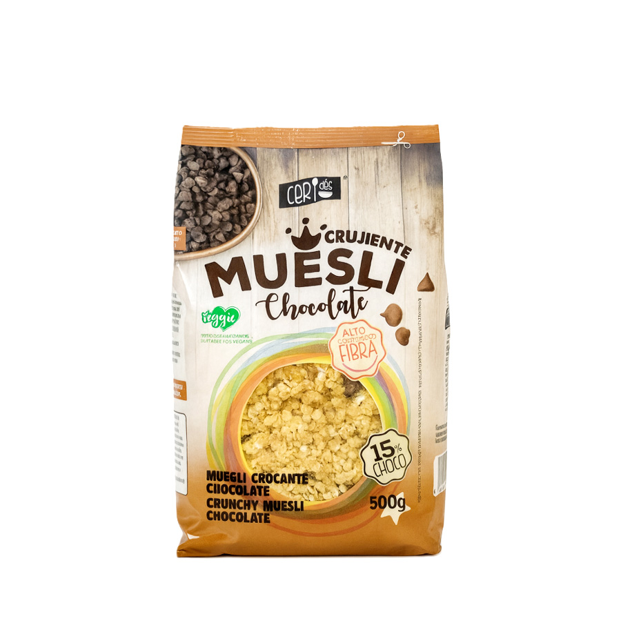 Cereal Muesli Crujiente Choco C/Gluten CERIDÉS (500g)