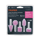 TRUPER Juego de cinco piedras montadas zanco 1/4"