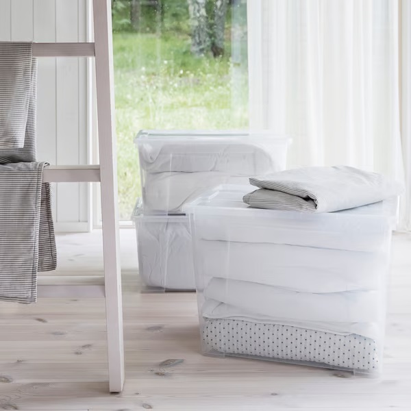 Tapa para caja de 45 o 65 litros, transparente SAMLA