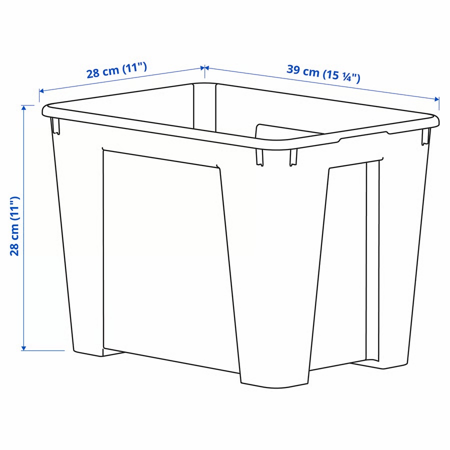 Caja, transparente, 22L SAMLA