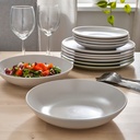 IKEA Vajilla 18 piezas, mate gris claro  FÄRGKLAR