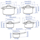 IKEA Batería de cocina 9 piezas IKEA 365+