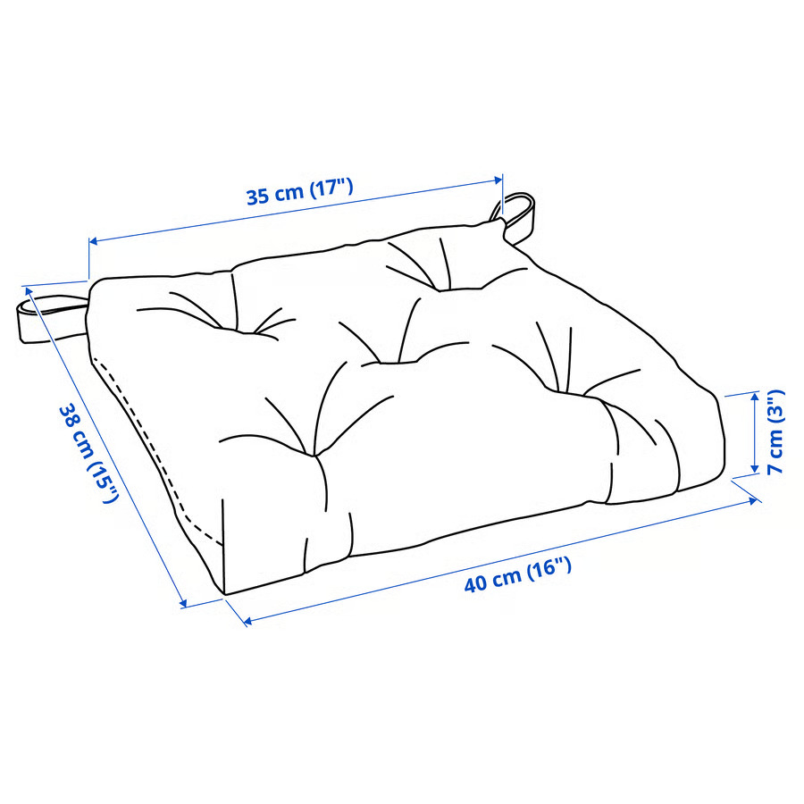 IKEA Cojín para silla (40/35x38x7cm)  MALINDA