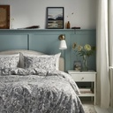 IKEA Funda nórdica+2 fundas almohada Gris/Blanco RODGERSIA