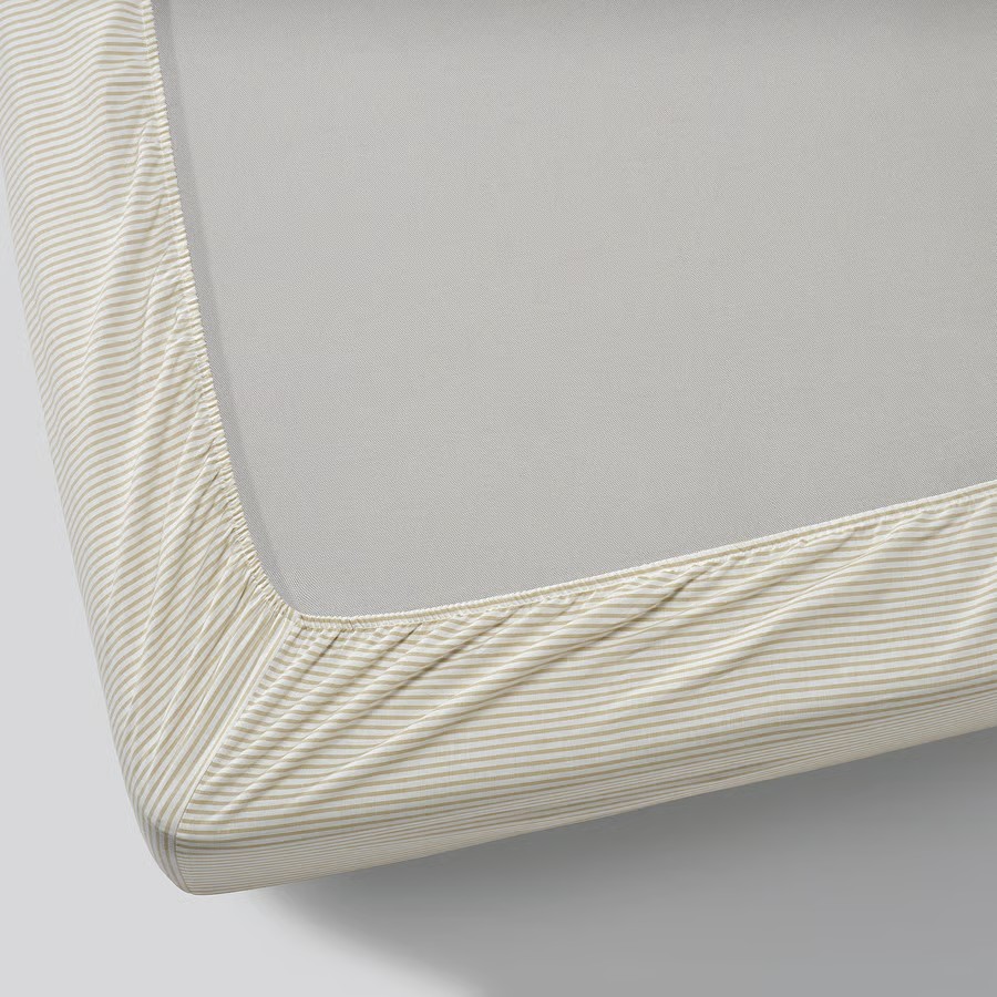IKEA Sábana Bajera Ajustable Blanco Beige (90x200cm) SOLFIBBLA