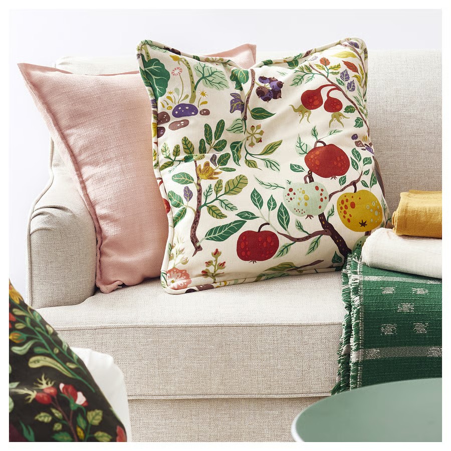 IKEA Funda de cojín, motivo floral (50x50cm) VILDPERSILJA