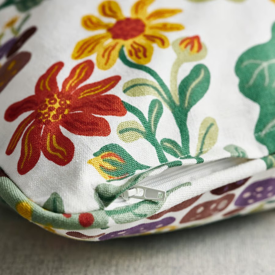 IKEA Funda de cojín, motivo floral (50x50cm) VILDPERSILJA