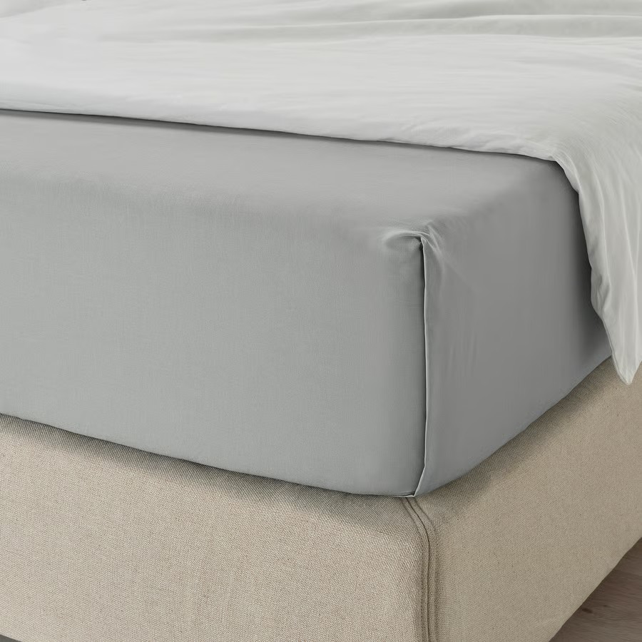 IKEA Sábana, Gris claro (150x260cm) DVALA