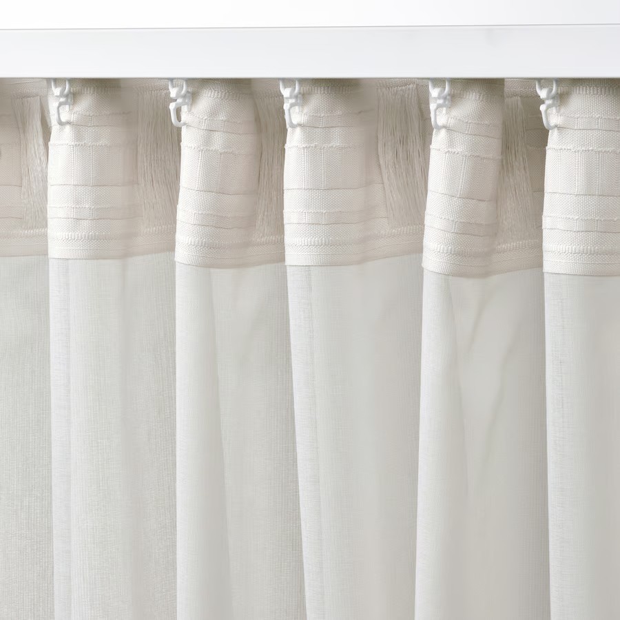 IKEA Cortina Visillo, Blanco C/Cinta de fruncir (145x300cm) ROSENROBINIA
