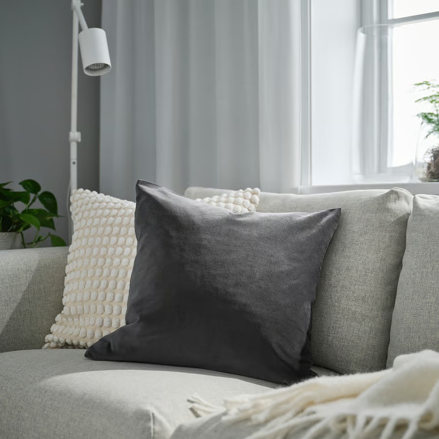 IKEA Funda de cojín, Gris oscuro (50x50cm) SANELA