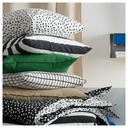 IKEA Funda de cojín, Blanca/negra (50x50cm) MÄSTERROT