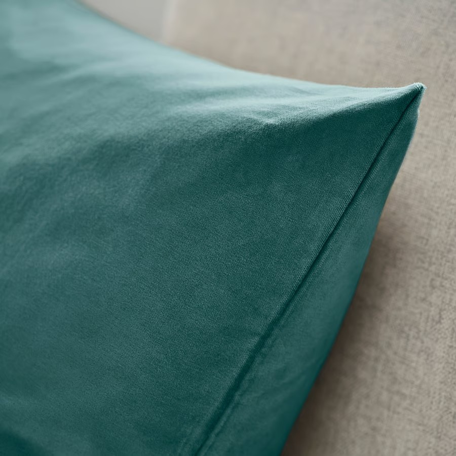 IKEA Funda de cojín, Gris oscuro-turquesa (50x50cm) SANELA