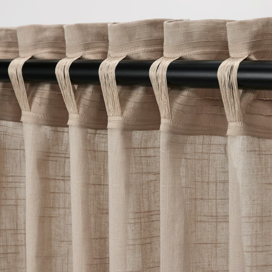 IKEA Visillo,Beige C/Cinta de fruncir (145x300cm) SILVERLÖNN