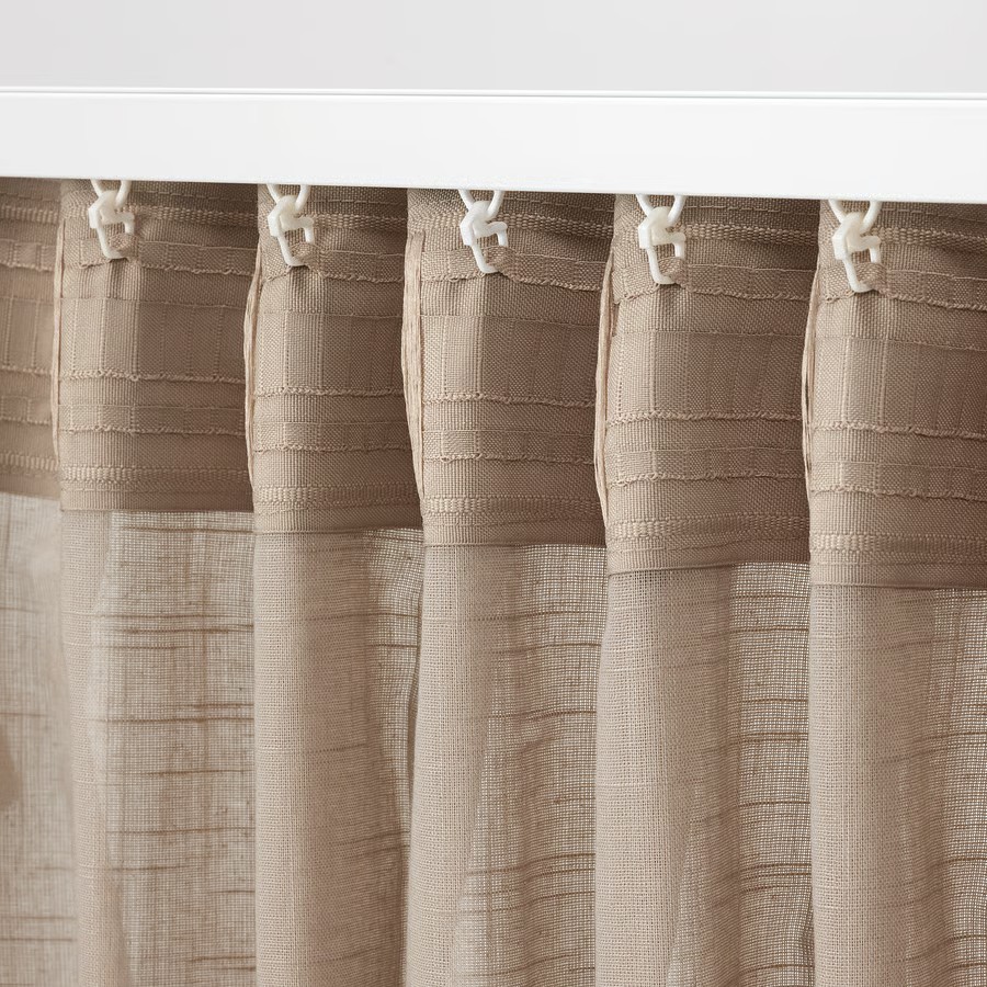 IKEA Visillo,Beige C/Cinta de fruncir (145x300cm) SILVERLÖNN