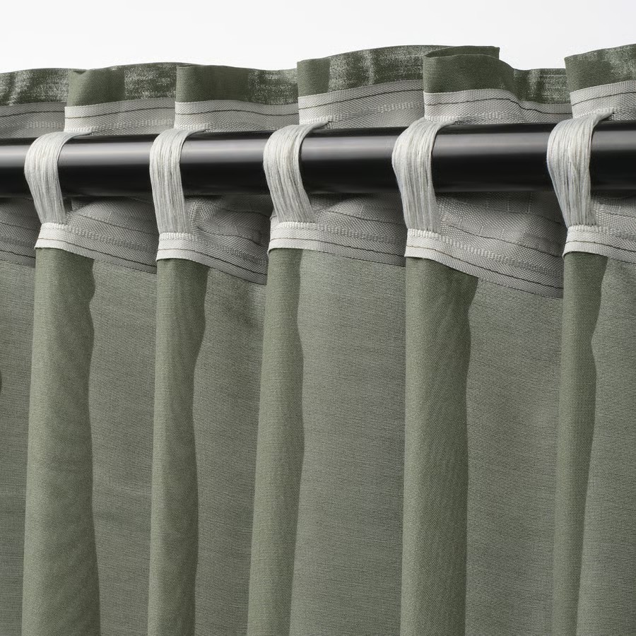 IKEA Visillo Verde C/Cinta de fruncir (145x300cm) STENFRÖ