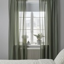 IKEA Visillo Verde C/Cinta de fruncir (145x300cm) STENFRÖ