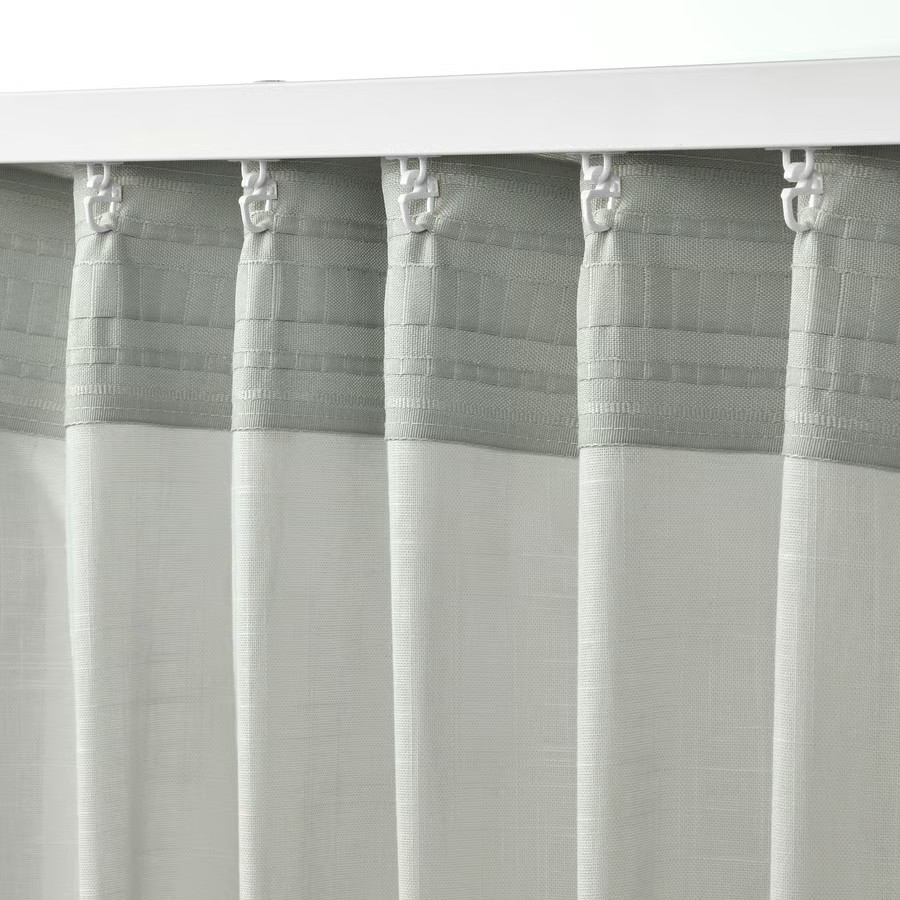 IKEA Visillo Gris claro C/Cinta de fruncir (145x300cm) SILVERLÖNN