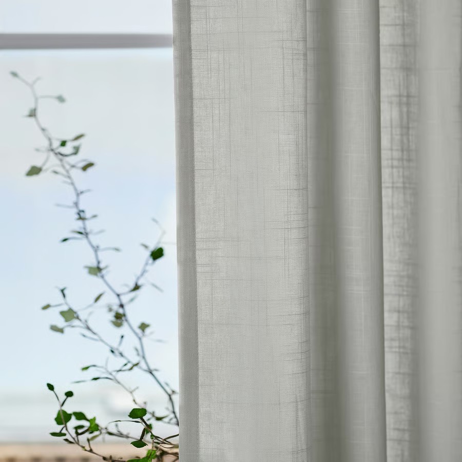 IKEA Visillo Gris claro C/Cinta de fruncir (145x300cm) SILVERLÖNN