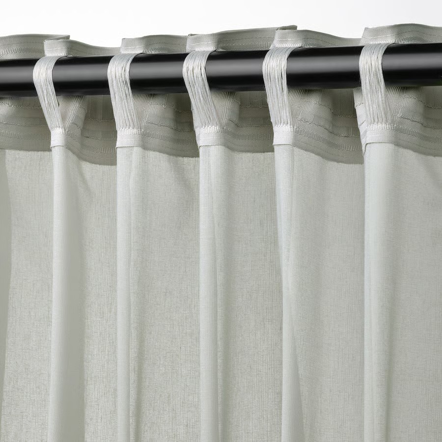 IKEA Visillo Gris claro C/Cinta de fruncir (145x300cm) ROSENROBINIA