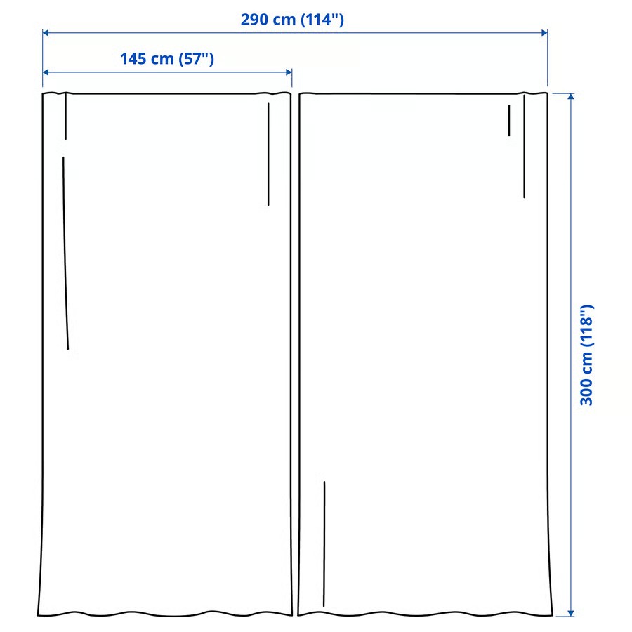 IKEA Visillo Rosa C/Cinta de fruncir (145x300cm) SILVERLÖNN