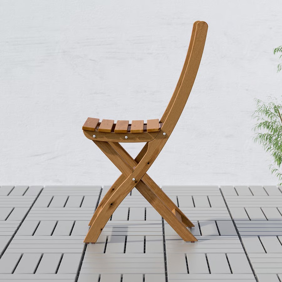 IKEA Silla jardín plegable, Marrón oscuro ASKHOLMEN