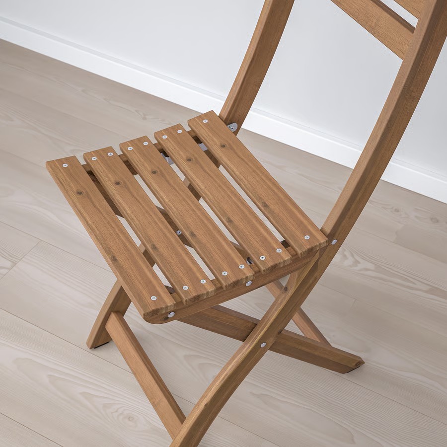 IKEA Silla jardín plegable, Marrón oscuro ASKHOLMEN