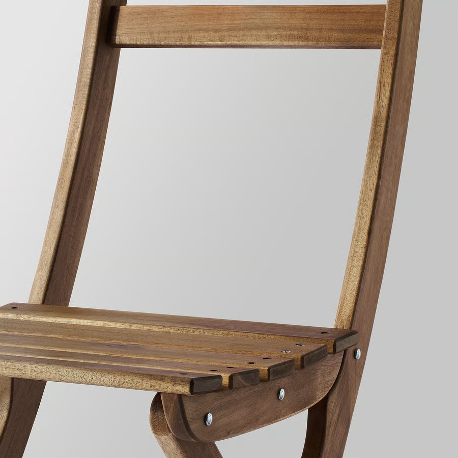IKEA Silla jardín plegable, Marrón oscuro ASKHOLMEN