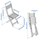 IKEA Silla jardín plegable, Marrón oscuro ASKHOLMEN