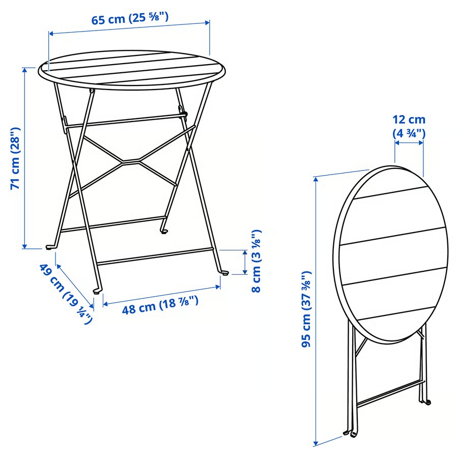 IKEA Mesa, Antracita exterior (65cm) SUNDSÖ