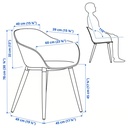 IKEA Silla con reposabrazos, Blanco GRÖNSTA