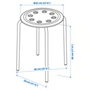 IKEA Taburete, Blanco (45cm) MARIUS