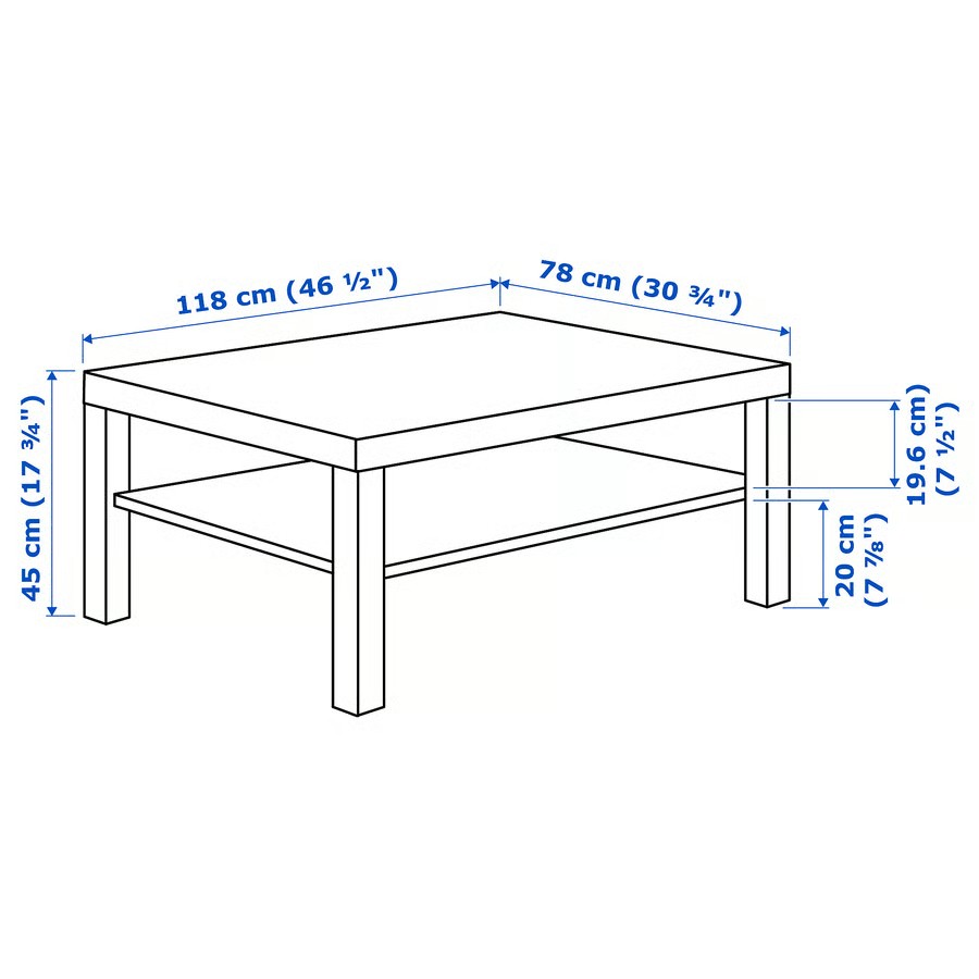 IKEA Mesa de centro, Blanco (118x78cm) LACK