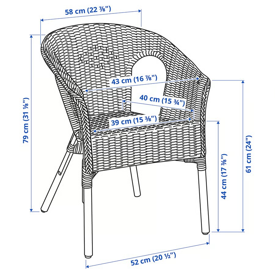 IKEA Silla, Ratán/Bambú AGEN