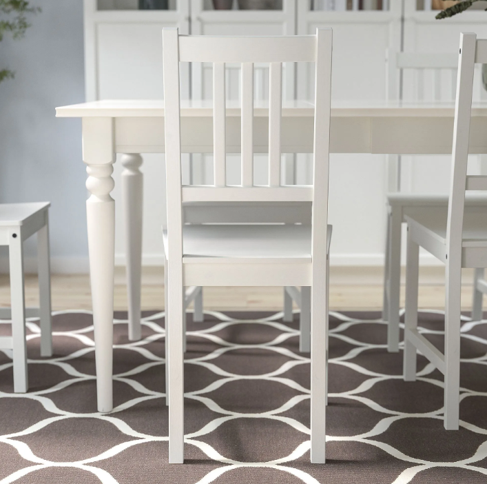 IKEA Silla de madera, Blanco Stefan