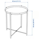 IKEA Mesa auxiliar, Negra (45x53cm) GLADOM
