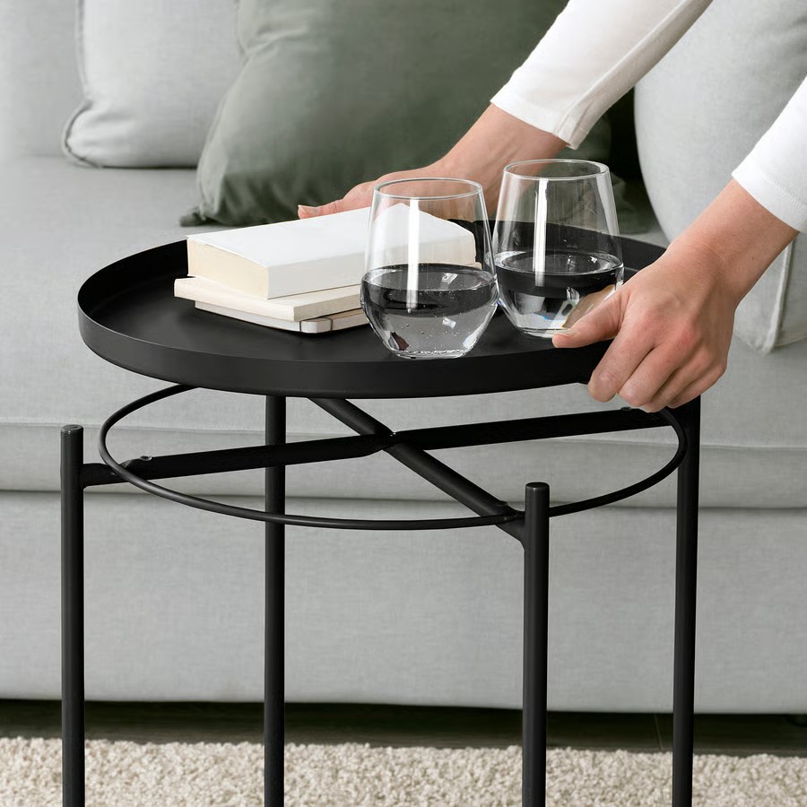 IKEA Mesa auxiliar, Negra (45x53cm) GLADOM
