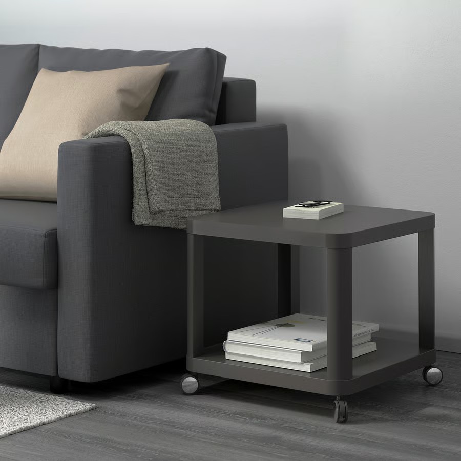 IKEA Mesa Auxiliar C/Ruedas Gris (50x50cm) TINGBY