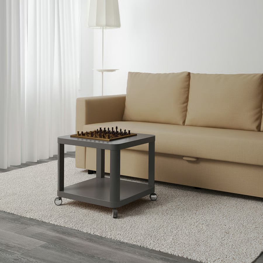 IKEA Mesa Auxiliar C/Ruedas Gris (50x50cm) TINGBY