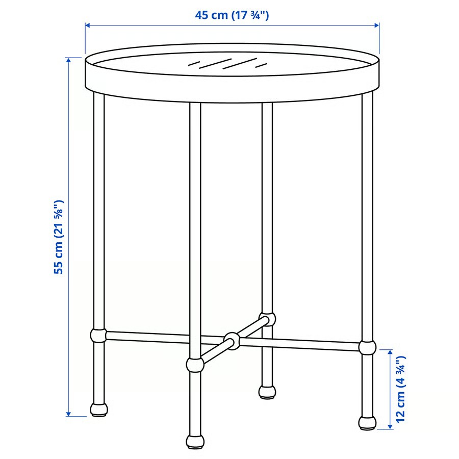 IKEA Mesa Auxiliar efecto Oro/Cristal (45cm) TORSJÖ