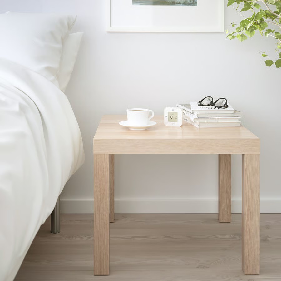 IKEA Mesa Auxiliar Efecto Roble Tinte Blanco (55x55cm) LACK