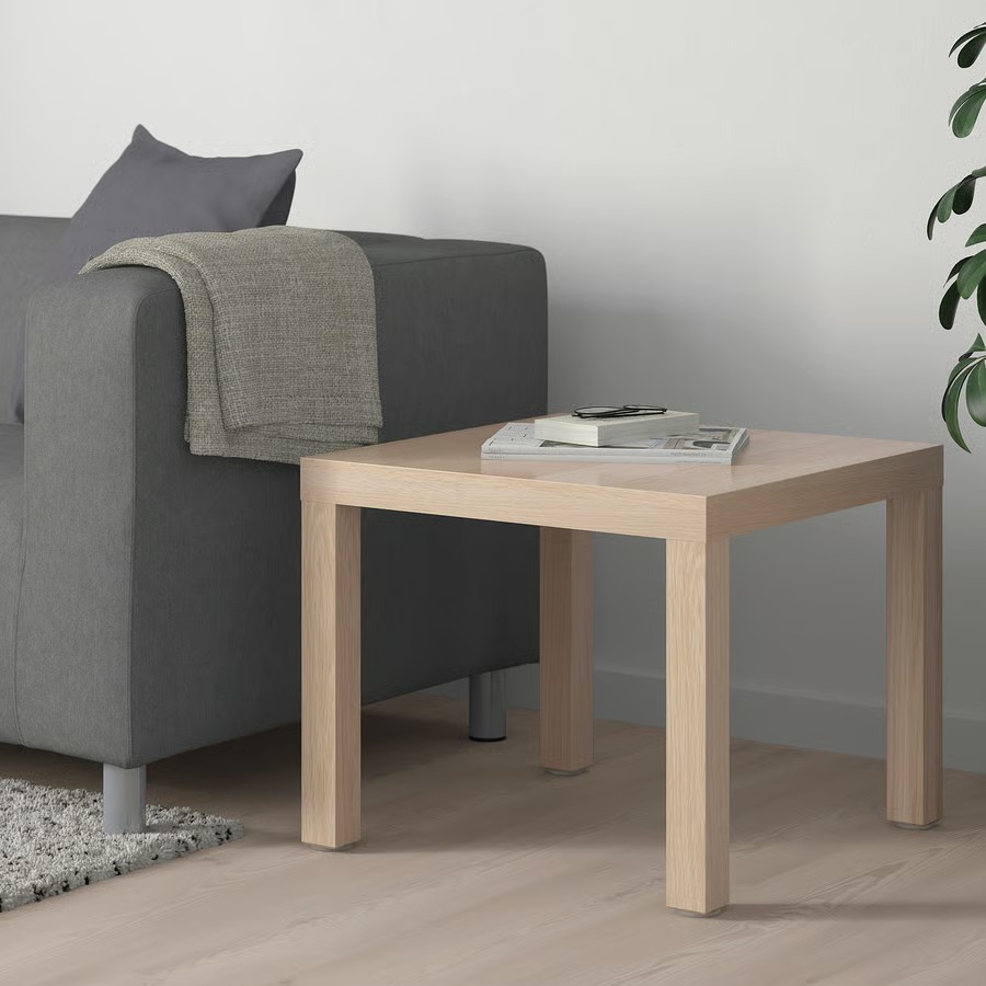 IKEA Mesa Auxiliar Efecto Roble Tinte Blanco (55x55cm) LACK