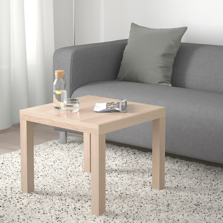 IKEA Mesa Auxiliar Efecto Roble Tinte Blanco (55x55cm) LACK
