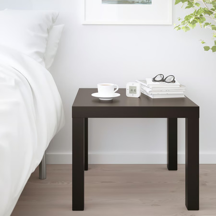 IKEA Mesa Auxiliar, Negro/Marrón (55x55cm) LACK